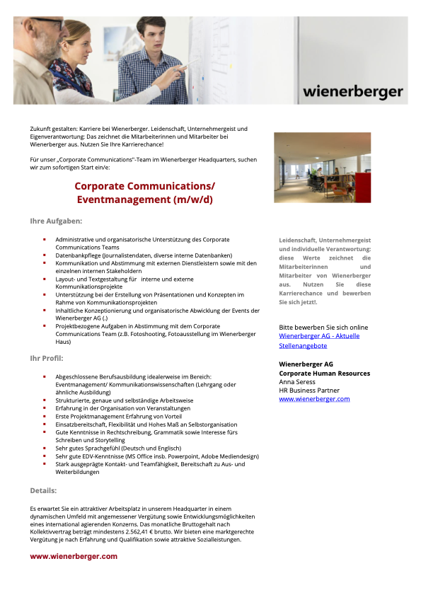 Corporate Communications/Eventmanagement (w/m/d)